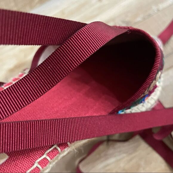 VIDORRETA Silk Embroidered Lace Up Espadrille NWOT - Picture 7 of 14